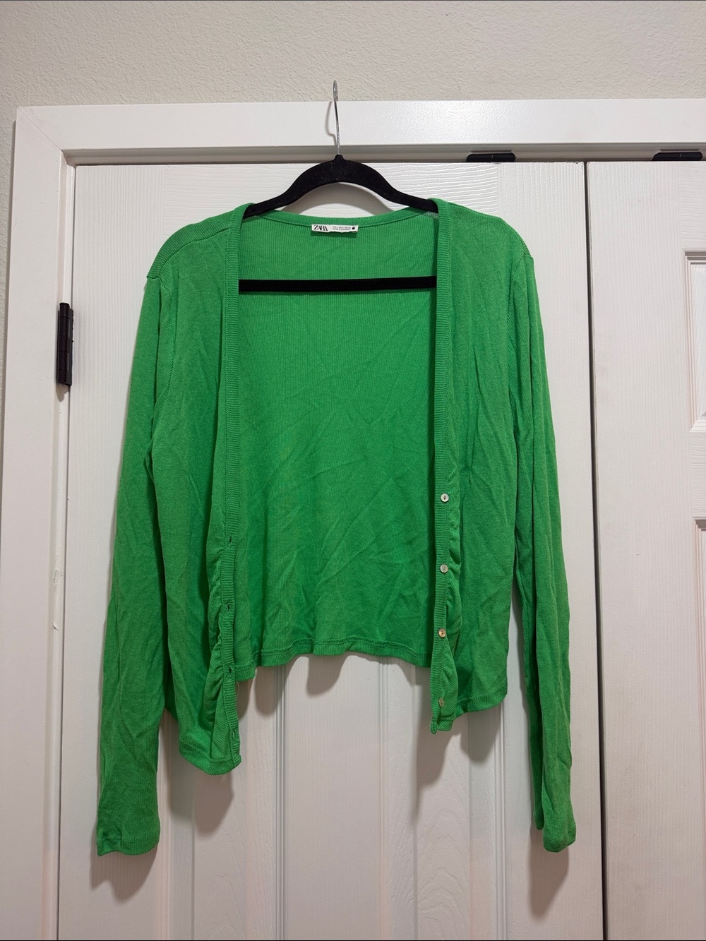 Zara Bright Green Lightweight Cardigan‎ Large